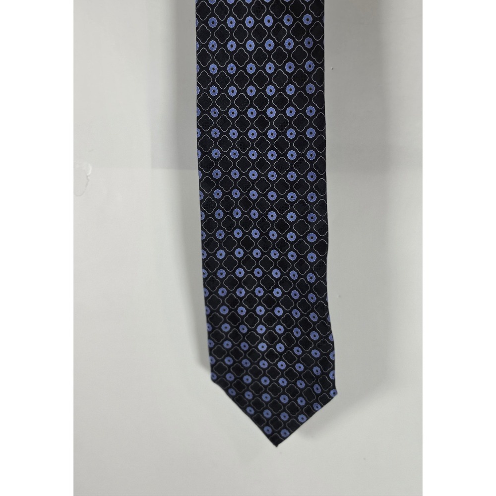 Brioni Italy Silk Tie Blue Geometric Medallion Luxury Mens Woven Classic NWT